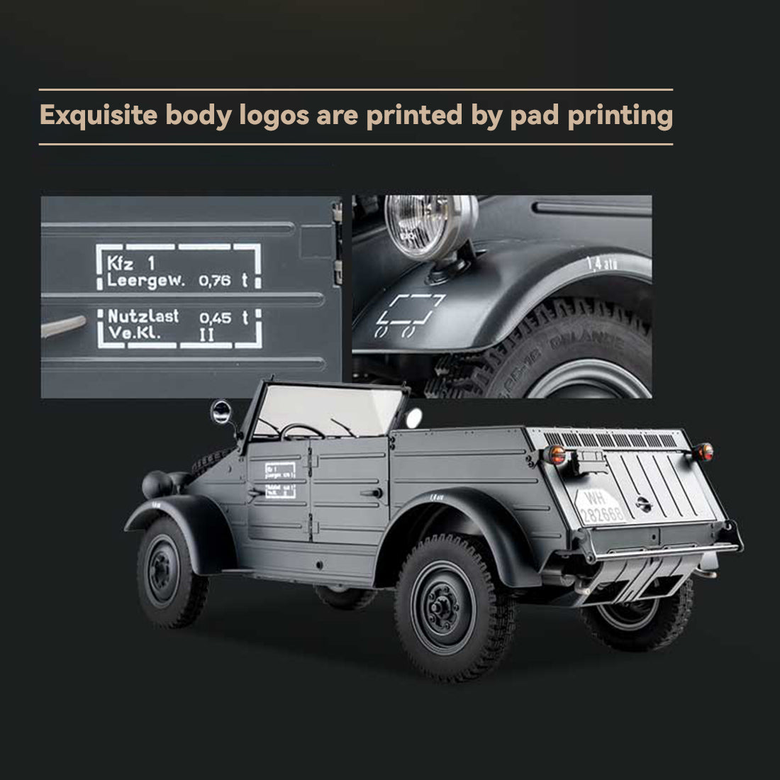 1/12 scale 2.4g type 82 rc barrel vehicle model with 4-wheel independent suspension