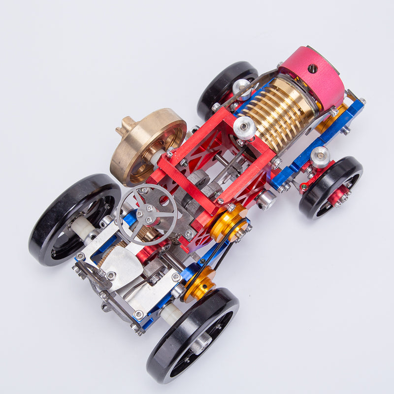 Flame Eater Vacuum Engine Stirling Wheel Tractor Model Educational Mechanical Vehicle Artwork - EngineDIY