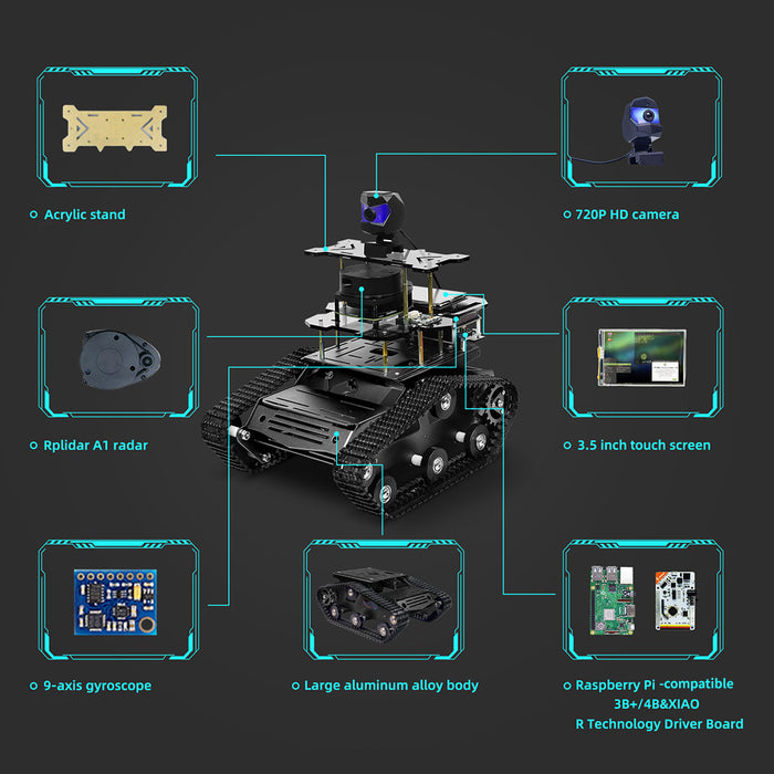ROS Intelligent Tracked Robot Car Kit with LiDAR SLAM, Autonomous Navigation & Path Planning - EngineDIY