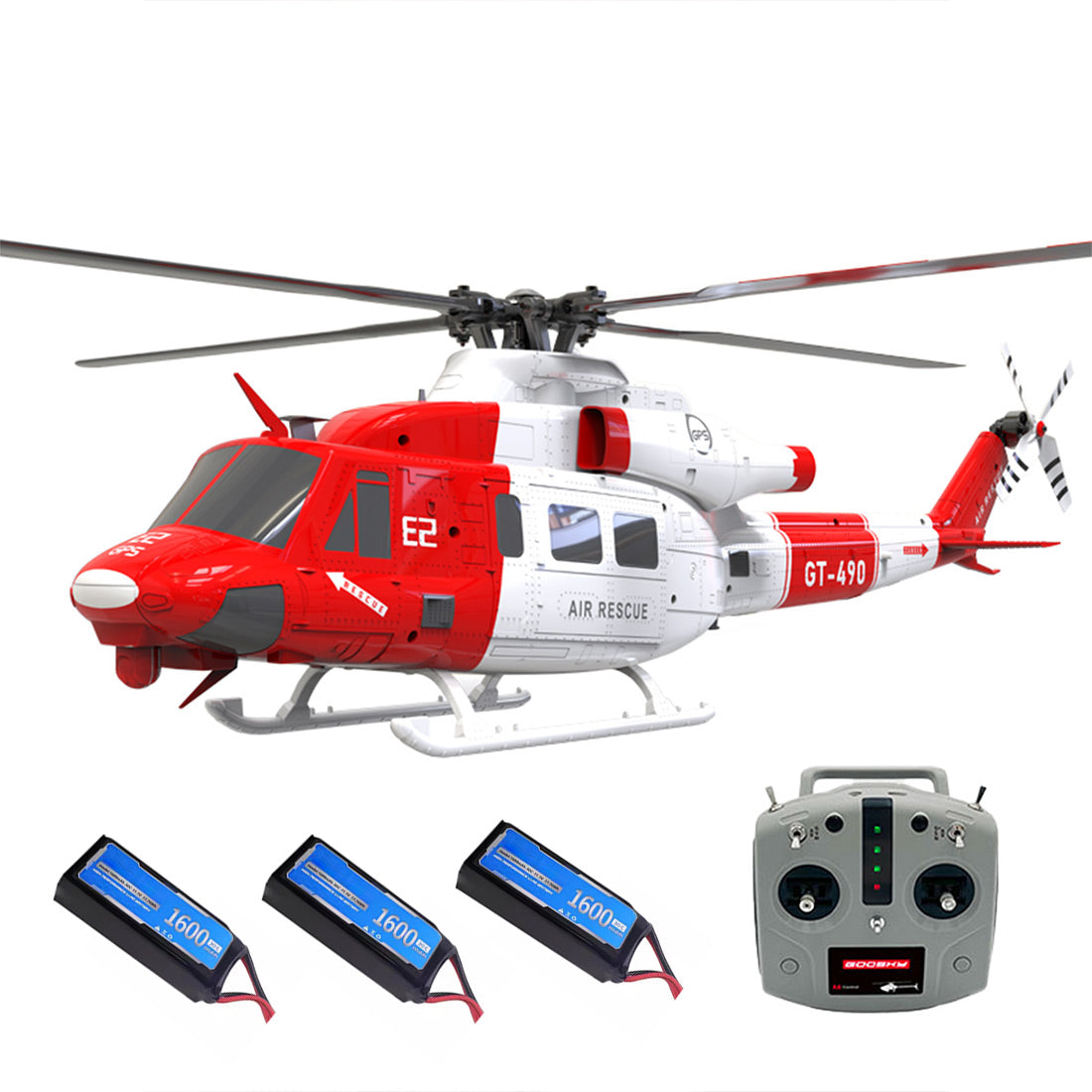 goosky e2 uh-1y 2.4g 6ch dual brushless direct drive rc rescue simulation helicopter model with lidar positioning