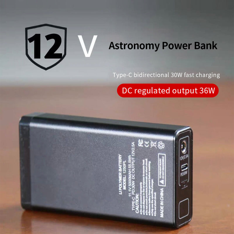 5000mAh High-Capacity Portable Power Supply for Telescopes and Equatorial Mounts