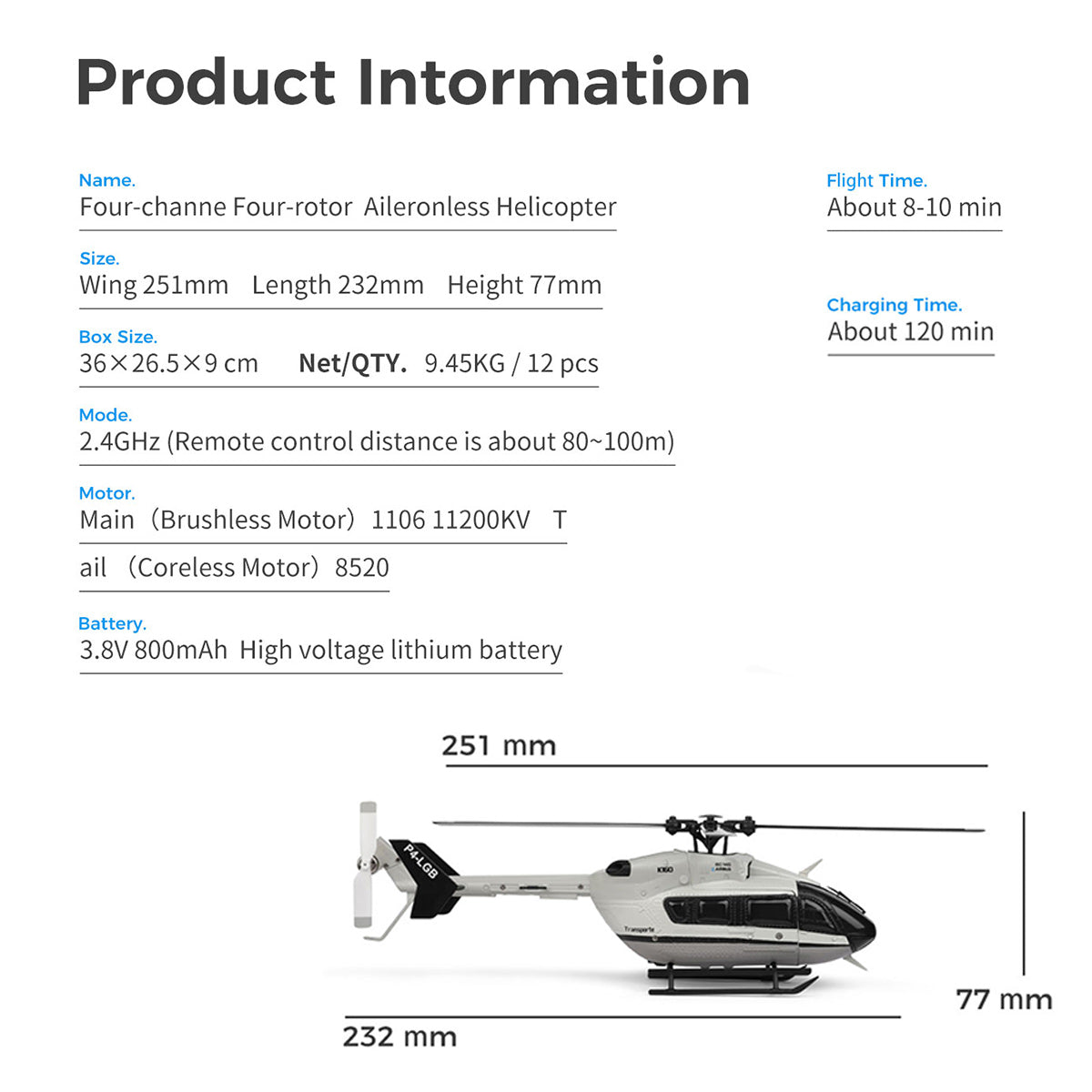 wl-k160 ec-145 160-class 2.4g 4ch 4-propeller flybarless scale rc helicopter model with adjustable left/right-hand throttle (rtf version)