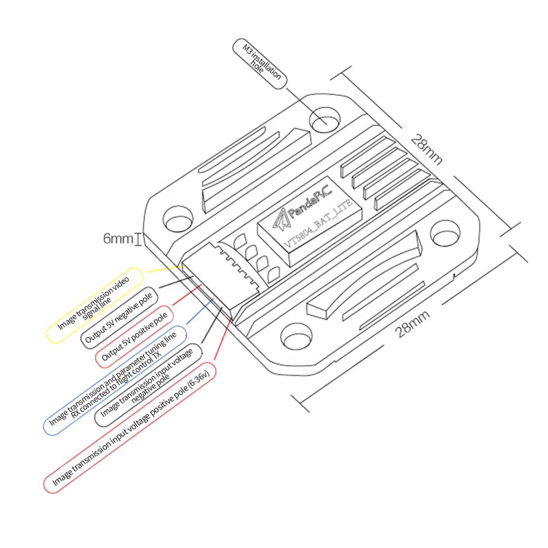 VT5804-BAT Lite 5.8G Low latency Video Transmission Module for T1 and T2 VTOL Fixed-Wing Aircraft