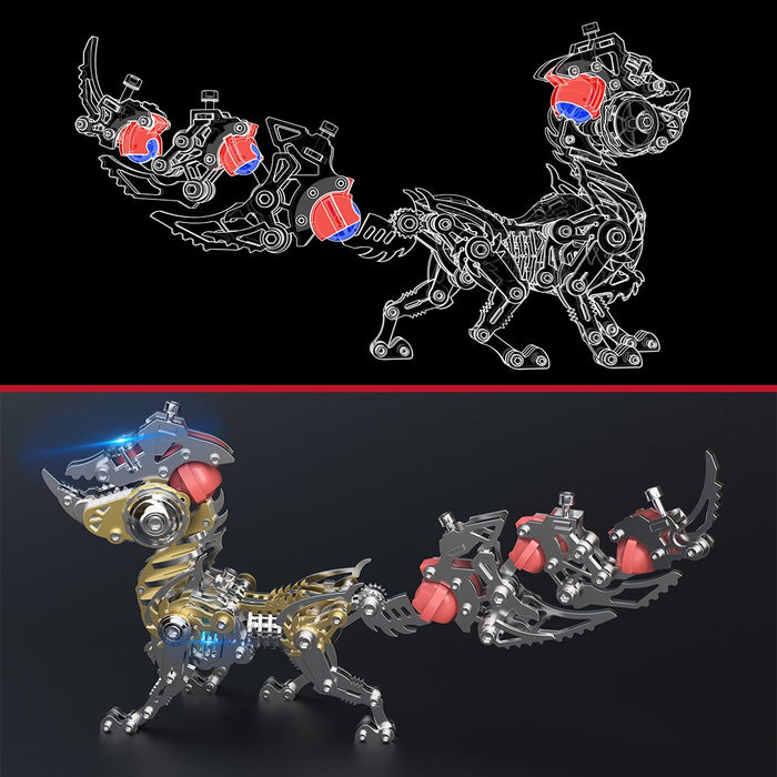 3D Metal Puzzle Mechanical Fox DIY Model Assembly Creative Toy Set