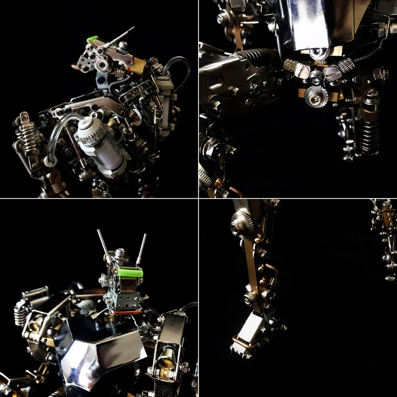 Humanoid-1 3D Metal Future Mech War Machine Model with Articulated Joints & Lights - EngineDIY
