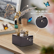Mechanical 3D DIY Dynamic Butterfly Metal Model Building Kits with Music Box - EngineDIY