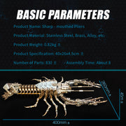 needle nose plier 3d metal mechanical lobster model kit