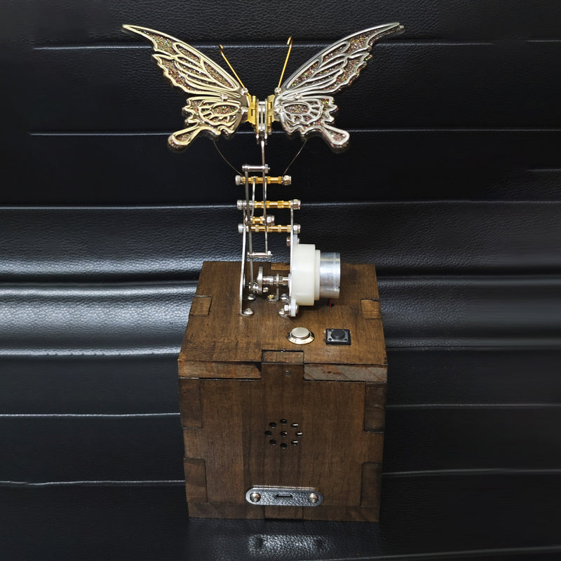 mechanic bf‑01 bionic butterfly dynamic art music box – 3d metal mechanical movement diy assembly model kit - enginediy