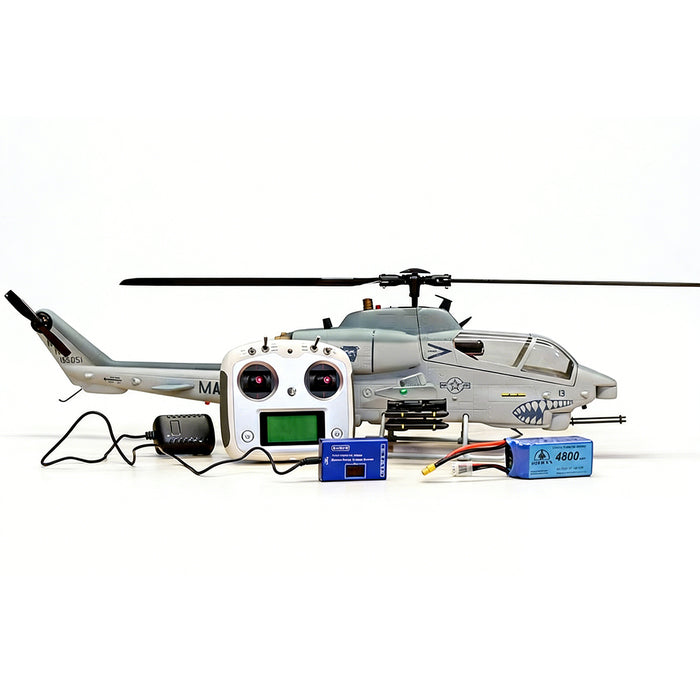 WOLFBUSH&ROBAN AH-1W Cobra 470-Class RC Helicopter-2.4G 6CH Dual-Rotor RC Military Model 