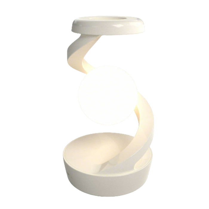 rotating levitating night light – wireless charging bedside ambient lamp, desktop decor