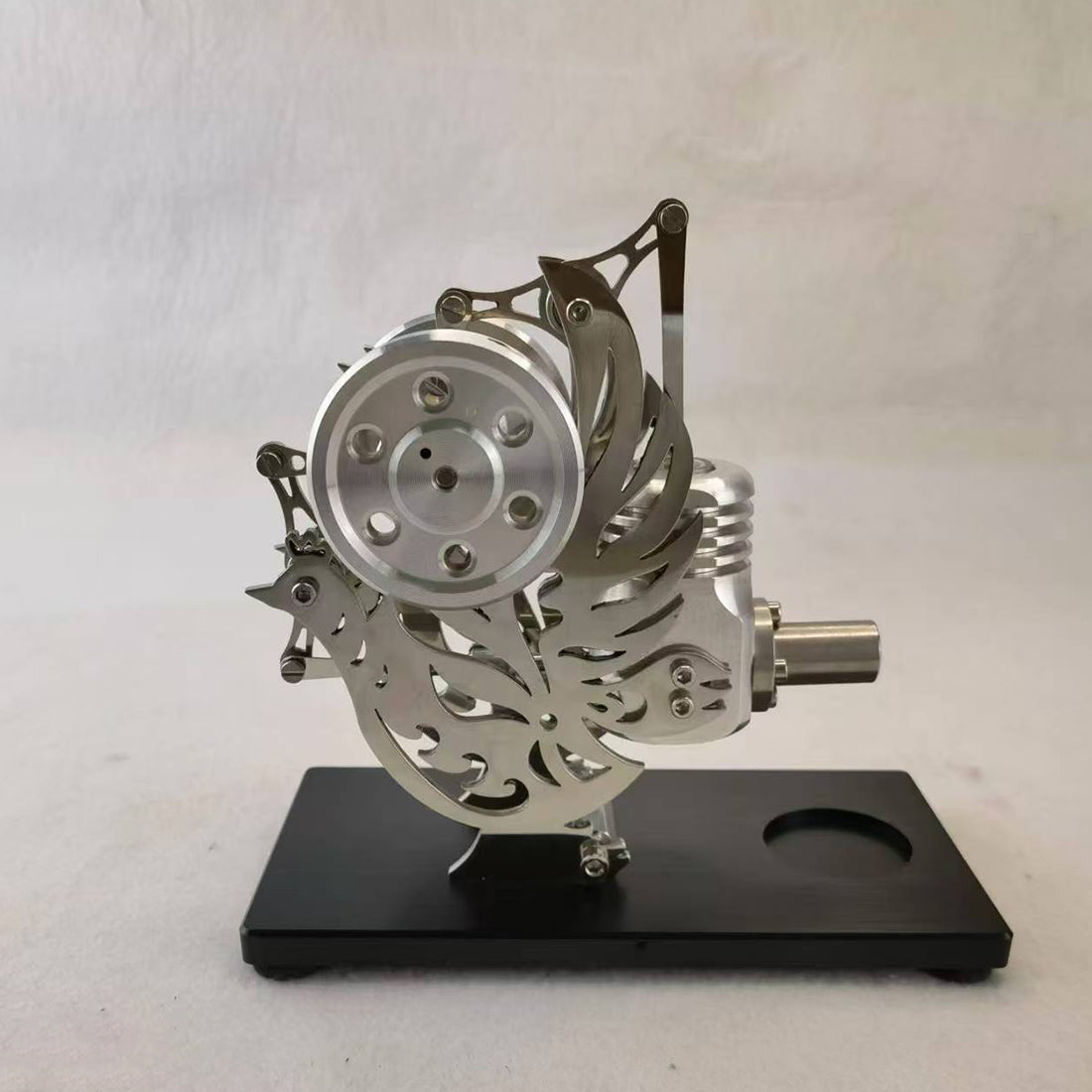 single cylinder stirling engine model with flying bird design