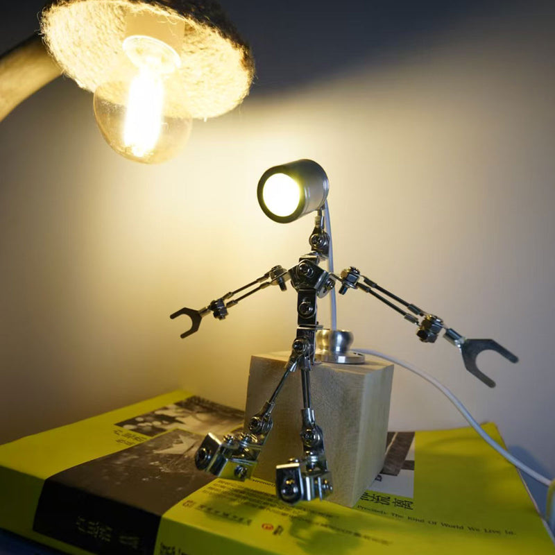 3D Metal Steampunk Sparkling Silver Mechanical Lamp Model