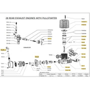 VRX SH.28 4.57cc Pull Start Engine Model for 1/8 Scale Methanol Fuel-Powered RC Car