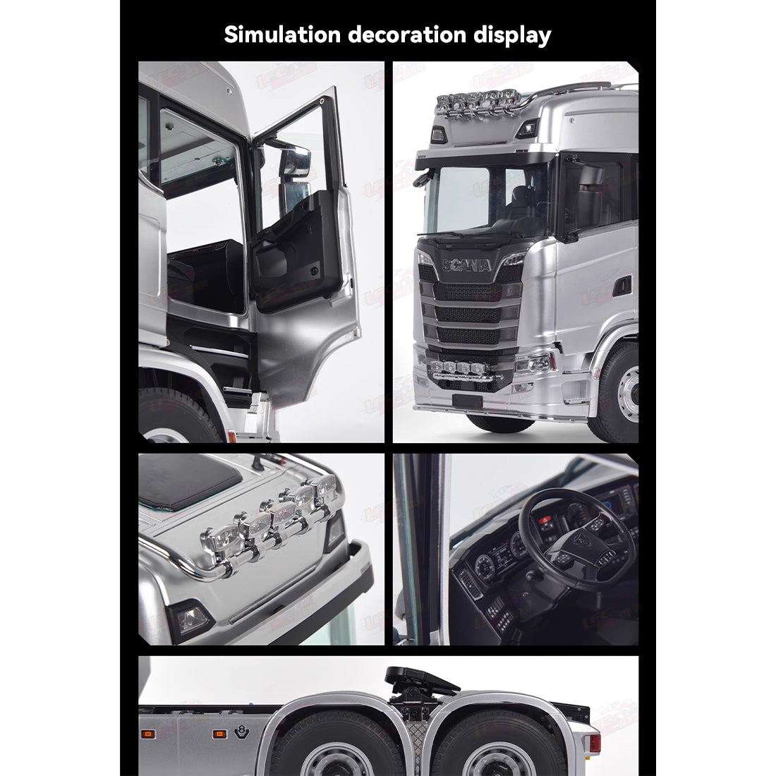 1/14 scale 2.4g 6x6 all wheel drive full-proportional rc tractor truck with 2-speed and realistic sound and lights gift for boys