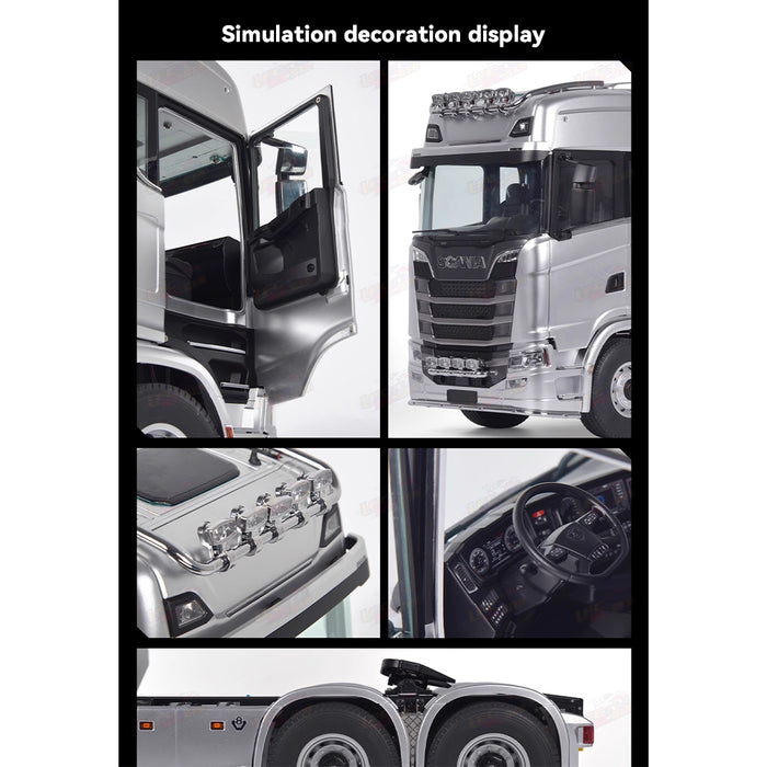 1/14 scale 2.4g 6x6 all wheel drive full-proportional rc tractor truck with 2-speed and realistic sound and lights gift for boys