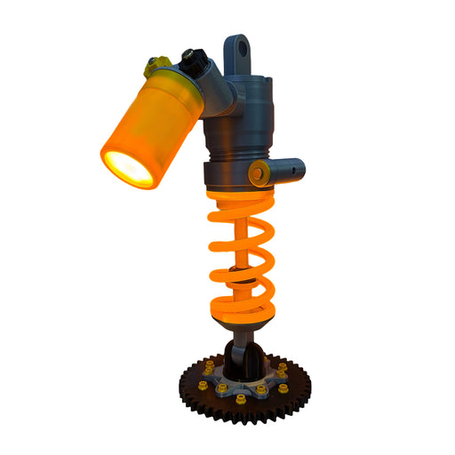 3d printed suspension damper led desk lamp, automotive mechanical table light with type-c dimming