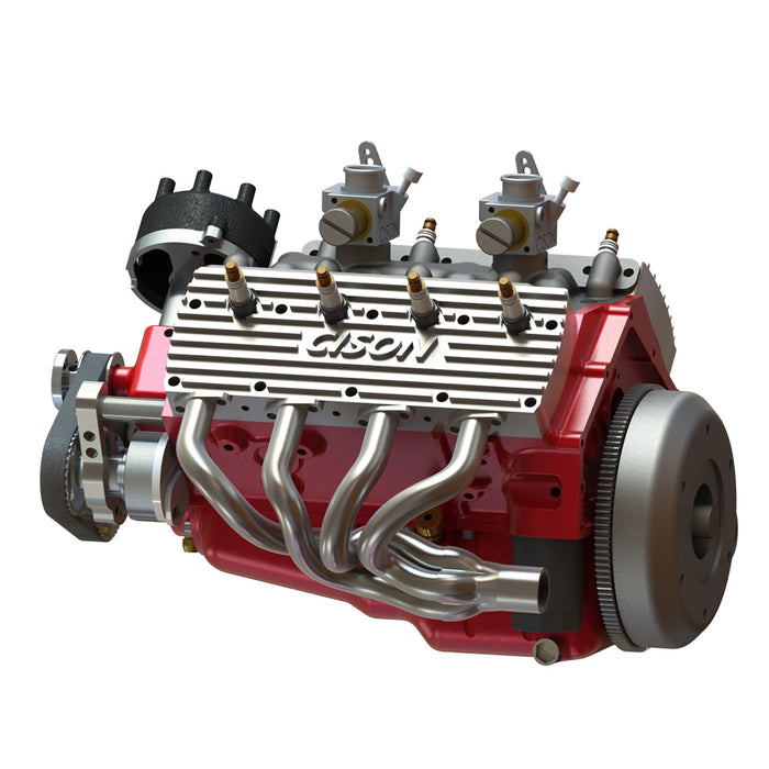 CISON Small-block 44CC 1/6 Scale Water-Cooled Flathead 4-Stroke V8 Gasoline Engine Internal Combustion Model Kit that Works