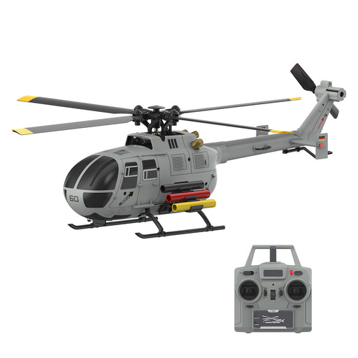rc era c186s bo105 1/48 scale 2.4g 6ch single-rotor flybarless realistic intelligent rc helicopter model with barometric altitude hold, optical flow positioning, one-key tol & missile mounting rack (rtf)