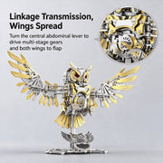 3d metal steampunk owl model kit with flapping wings