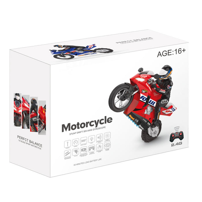 1/6 scale 2.4ghz rc dual-motor electric two-wheel self-balancing motorcycle model with six-axis gyroscope