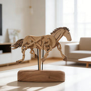 wooden qianli horse dynamic model - desktop stress relief display (non-music box)