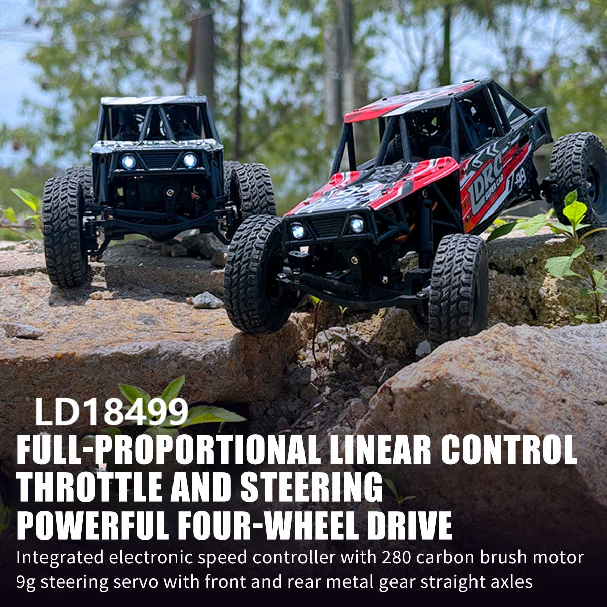 1/18 scale 2.4g 3ch 4wd tube chassis off-road rc car model with flip-up headlights