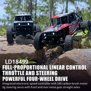 1/18 scale 2.4g 3ch 4wd tube chassis off-road rc car model with flip-up headlights