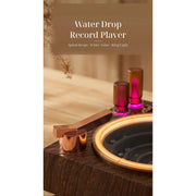 retro record player water fountain with ambient sounds & light