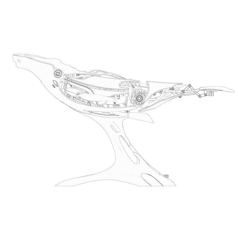 3d metal mechanical humpback whale model kit– diy marine creature assembly puzzle toy