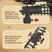 electric rc christmas train set model with carriage and long track - gift for boys and girls