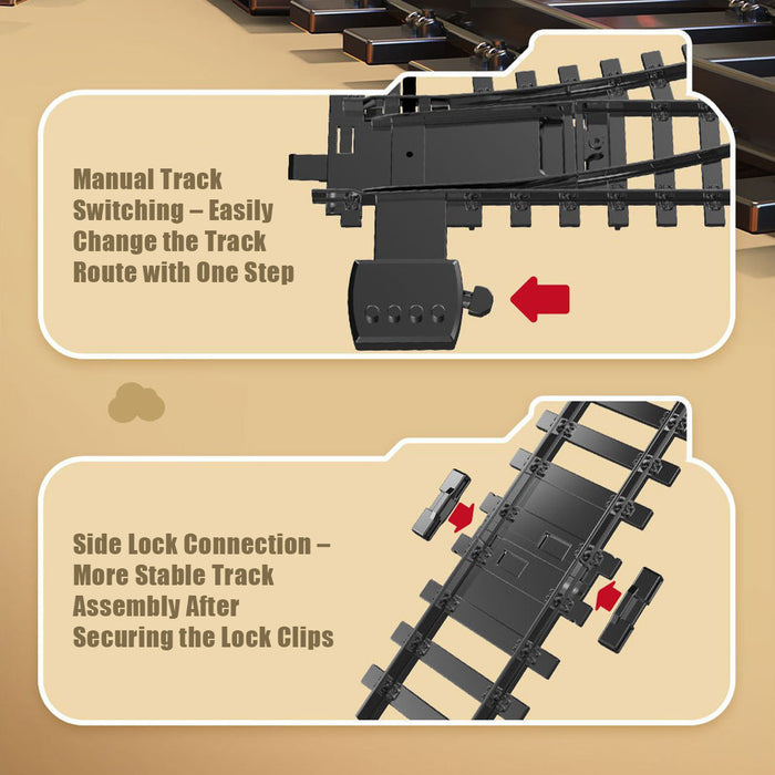 electric rc christmas train set model with carriage and long track - gift for boys and girls