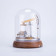 Travelling beam oil pumping machines model with North American black walnut base - EngineDIY