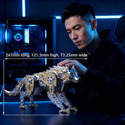 3d metal puzzle mechanical wolf kit-steampunk creature model with movable joints,desktop display collectible mechanical figure