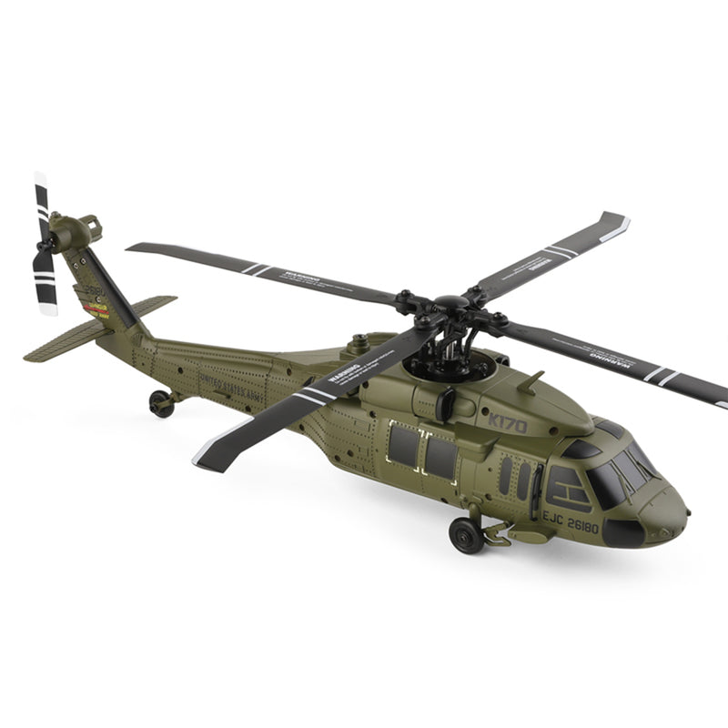 WL K170 Black Hawk UH-60L 170 Size 2.4G 4CH Flybarless RC Helicopter with Adjustable Left and right Hand Throttle (RTF Version)