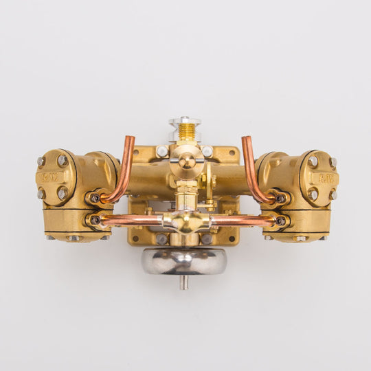 rw-v2 mini v-shape double cylinder steam engine model