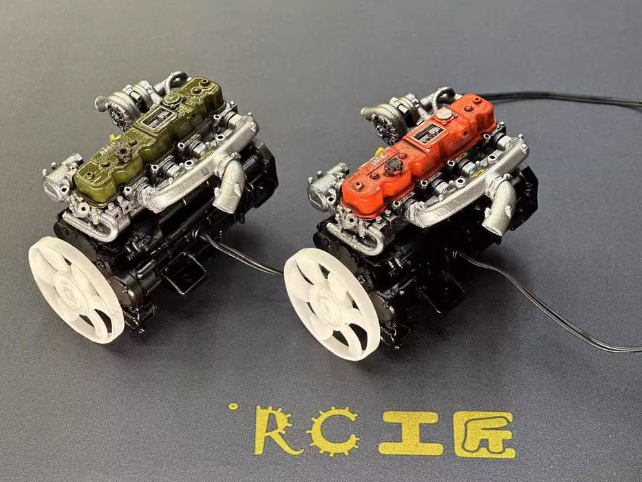 Rc Diesel 1/10 Scale Resin Inline Four-Cylinder Functional Vintage Diesel Engine ...