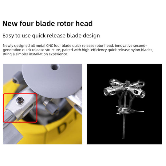 flywing ec135 470 class rc helicopter detachable propellers adac 6ch 2.4g with h1 flight controller & gps