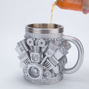 v8 engine coffee cup with stainless steel liner creative gift