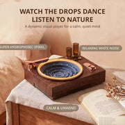 retro record player water fountain with ambient sounds & light