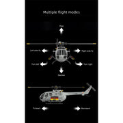 rc era c186s bo105 1/48 scale 2.4g 6ch single-rotor flybarless realistic intelligent rc helicopter model with barometric altitude hold, optical flow positioning, one-key tol & missile mounting rack (rtf)
