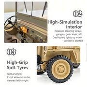1/14 scale 2.4g u.s. willys rc simulation off-road car model with dual-speed switching