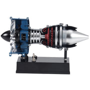 teching mini turbofan engine kit that works - diy metal electric jet engine with visible mechanics for stem education 