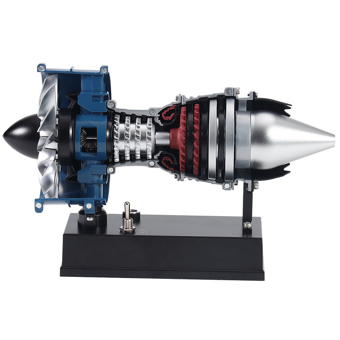 teching mini turbofan engine kit that works - diy metal electric jet engine with visible mechanics for stem education 