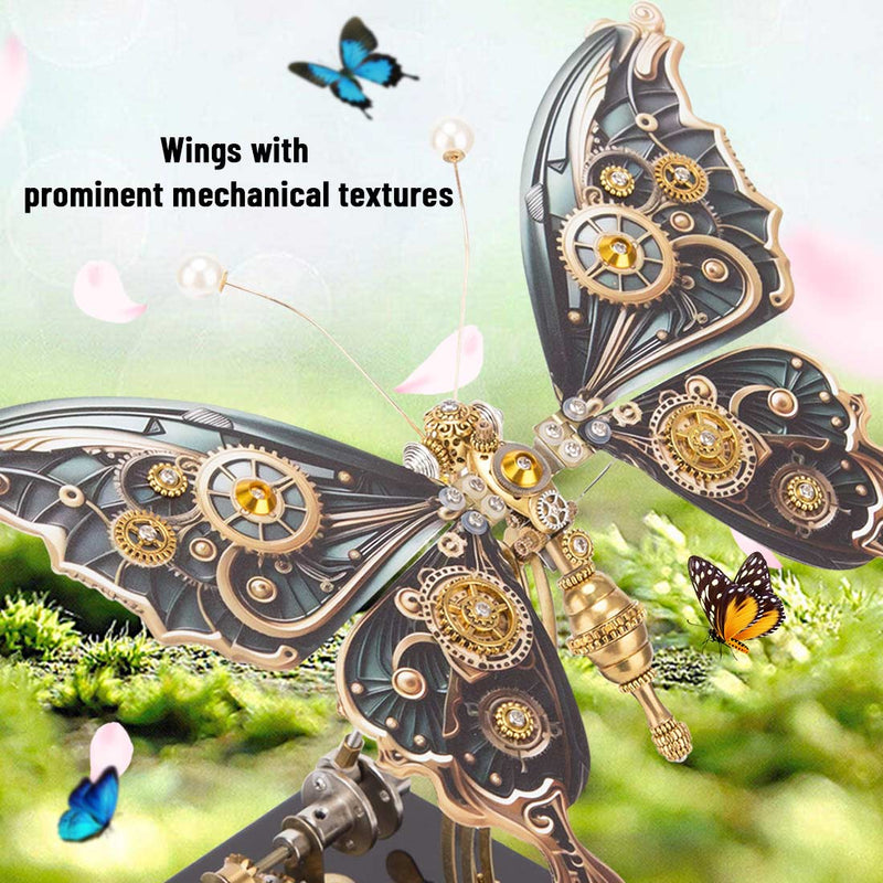 Mechanical 3D DIY Dynamic Butterfly Metal Model Building Kits with Music Box - EngineDIY