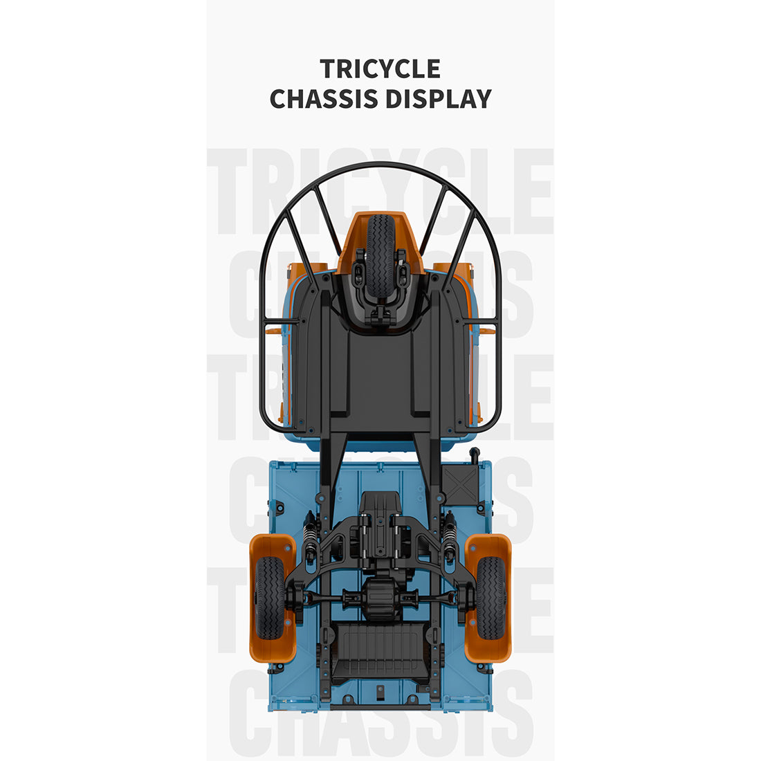 1/10 scale 2.4g full-proportional rc three-wheeler with realistic reverse sound, synchronized lights and adjustable gears