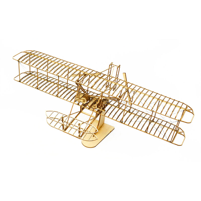 wooden 1/24 scale wright-flyer i model kit, open-frame biplane aircraft assembly kit, precision-cut wood diy model for aviation collectors & desktop display