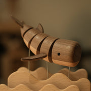 wooden whale dynamic model - desktop stress relief display