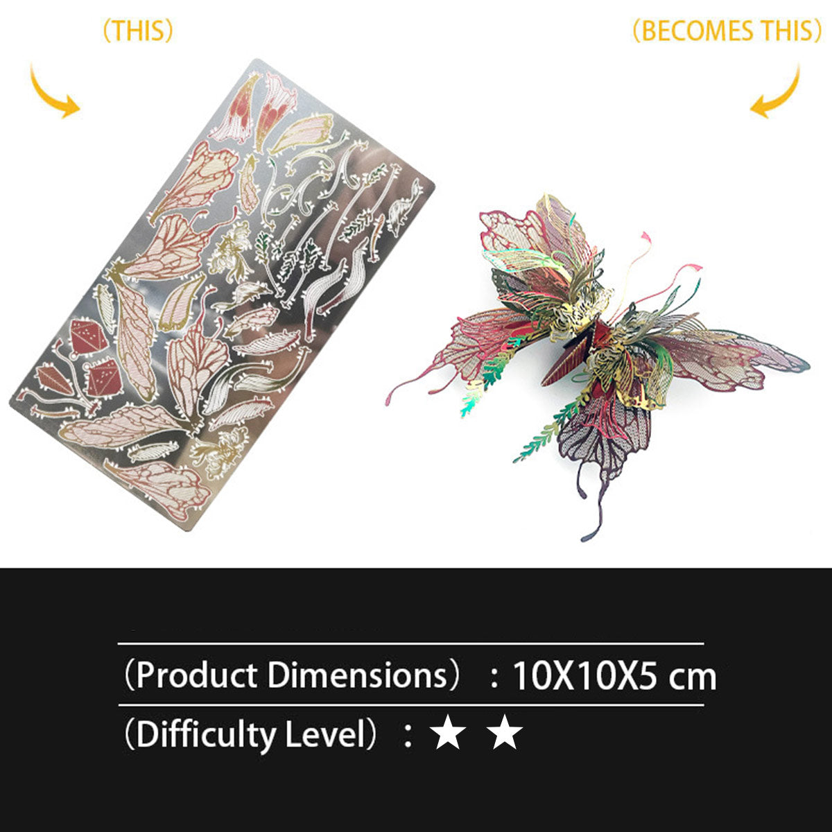 qianyudie 3d metal steampunk mechanical butterfly model kit