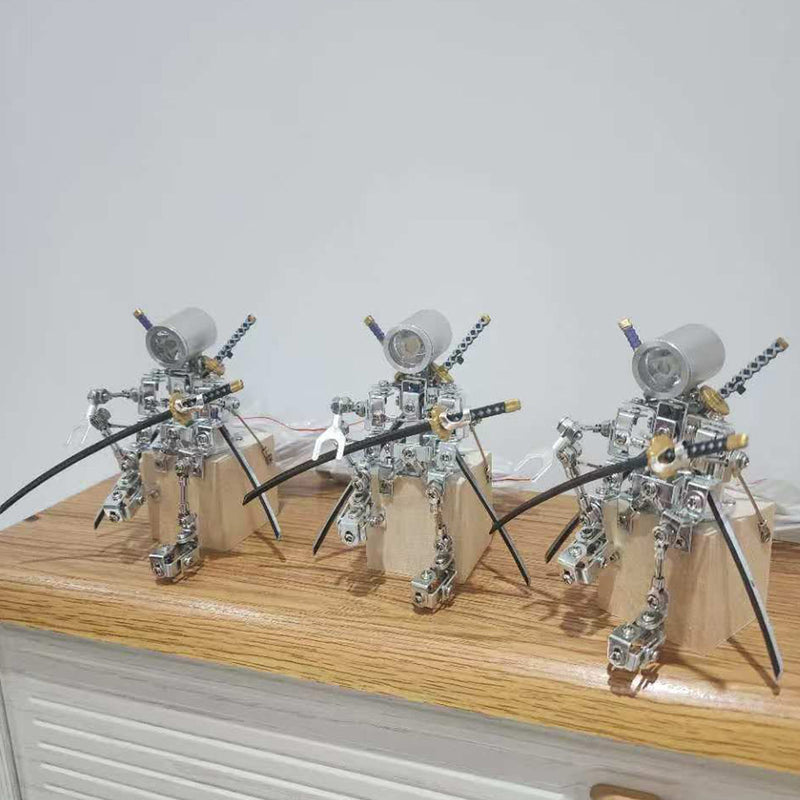 3d metal steampunk shining blade steel samurai model