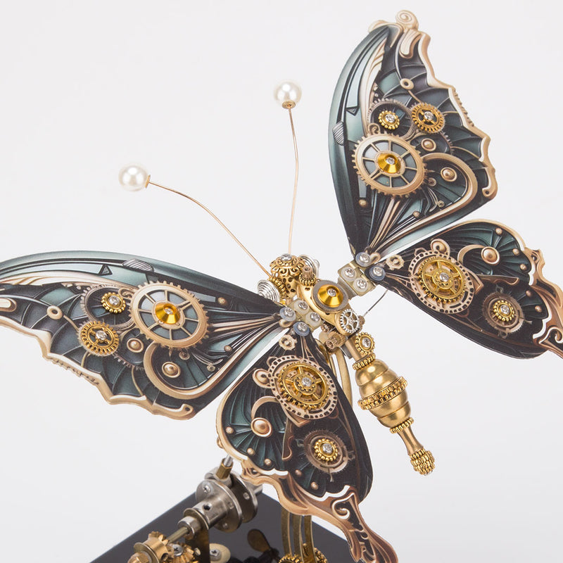 Mechanical 3D DIY Dynamic Butterfly Metal Model Building Kits with Music Box - EngineDIY
